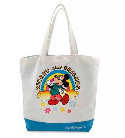 Disney Mickey and Friends Rainbow Canvas Tote Walt Disney World New with Tag