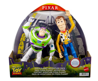 Pixar Toy Story Buzz and Woody 7" Pizza Planet Adventure Figure Set New With Tag