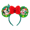 Disney Mickey Minnie Loungefly Glow in the Dark Holiday Ear Headband Adults New