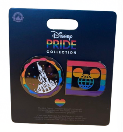 Disney Parks Pride Collection WDW Castle Logo Pin Set New with Card