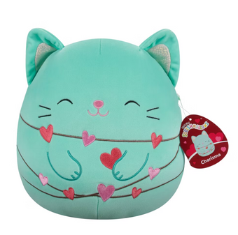 Squishmallows Valentine 12" Charisma Mint Cat with Heart Plush New with Tag