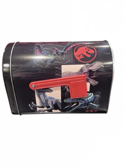 Universal Jurassic World Tin Storage Mailbox New