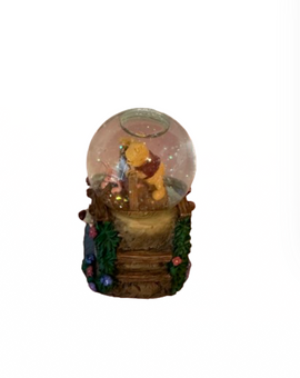 Disney Store Simply Pooh Rare Winnie Tigger Piglet Flowers Snowglobe Figurine