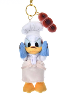 Disney Parks Bakery Chef Donald with Baguette Plush Keychain New with Tag