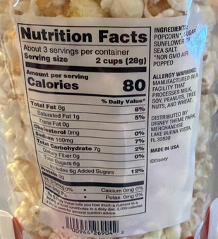 Disney Parks Mickey Mouse Main Street Popcorn Kettle Corn New Sealed