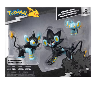 Pokémon Shinx, Luxio, Luxray Evolution Action Figure Set - 3pk Toy New with Tag