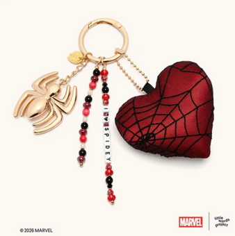 Disney Parks Little Words Project Marvel SpiderMan Bag Charm Keychain Spider-Man