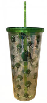 M&M's World Green Character Moods Tumbler With Straw New with Tag