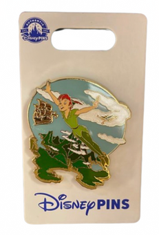 Disney Parks Peter Pan & Tinkerbell Flying Over Neverland Pin New with Card