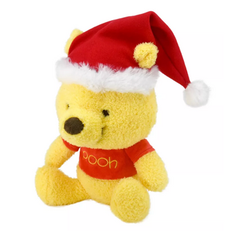 Disney Baby Winnie The Pooh Holiday Plush with Santa Hat New with Tag
