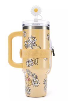 Disney Winnie the Pooh Stainless Steel Travel Tumbler with Straw plus Zip Case