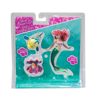 Disney Little Mermaid Dive Characters Kids' Pool Toy Ariel Flounder & Sebastian