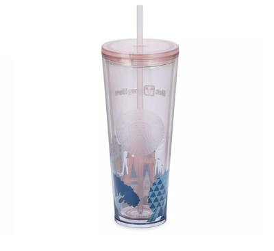 Disney Walt Disney World Cinderella Castle Starbucks Tumbler with Straw New