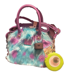 Disney Parks Loungefly Pixar Monsters Inc Sulley Faux Fur Tote Crossbody Bag New