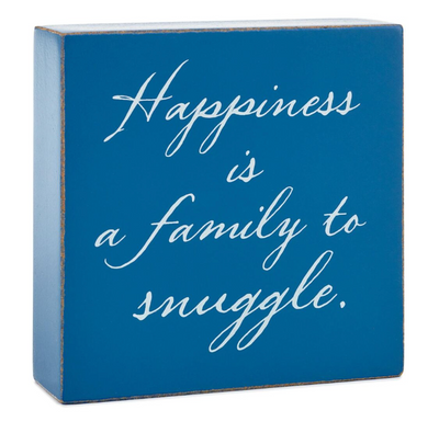 Hallmark Happiness Is a Family to Snuggle Wood Quote Sign New