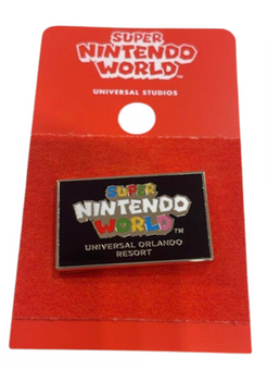 Universal Studios Super Nintendo World Resort Black Logo Pin New With Tag