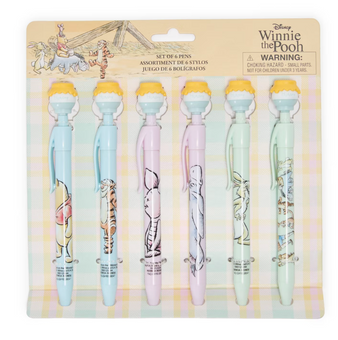 Disney Parks Winnie the Pooh Pen Set of 6 New with Tags