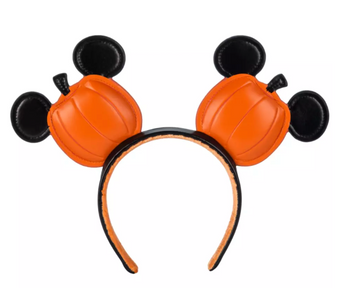 Disney Parks Halloween 2024 Mickey Mouse Jack-o'-Lantern Ear Headband New W Tag
