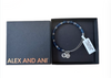 Alex Ani Silver Finish Peace Beaded Navy Bracelet New with Tag and Box