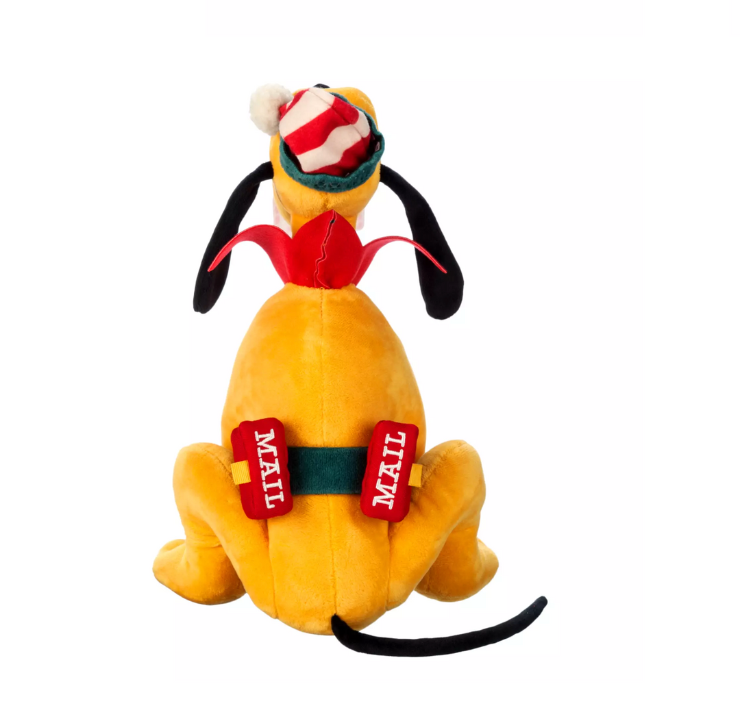 Disney Parks Pluto Elf Santa Mail Helper Holiday Christmas Plush