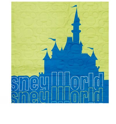 Disney Parks Walt Disney World Logo Quilted Throw Blanket New with Tag