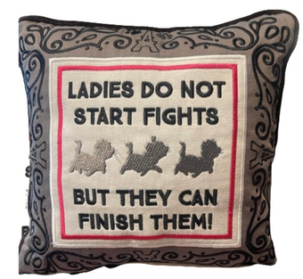 Disney Parks Home Aristocats Marie Ladies Do Not Start Fights Pillow Cushion New
