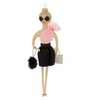 Robert Stanley Pink Bow Fashion Girl Glass Christmas Ornament New with Tag