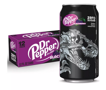 Dr Pepper Blackberry Zero Sugar Soda Jurassic World Rebirth 12 pack 12 fl oz Can