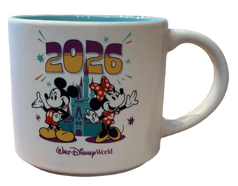 Disney Parks WDW 2026 Mickey and Minnie Mouse Castle Coffee Mug New with Tag