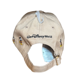 Disney Parks Mickey Mouse All Over Baseball Cap Hat Tan New With Tag