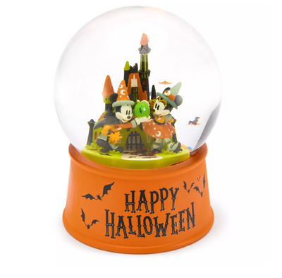 Disney Parks Happy Halloween Mickey and Minnie Castle Snowglobe New with Tag