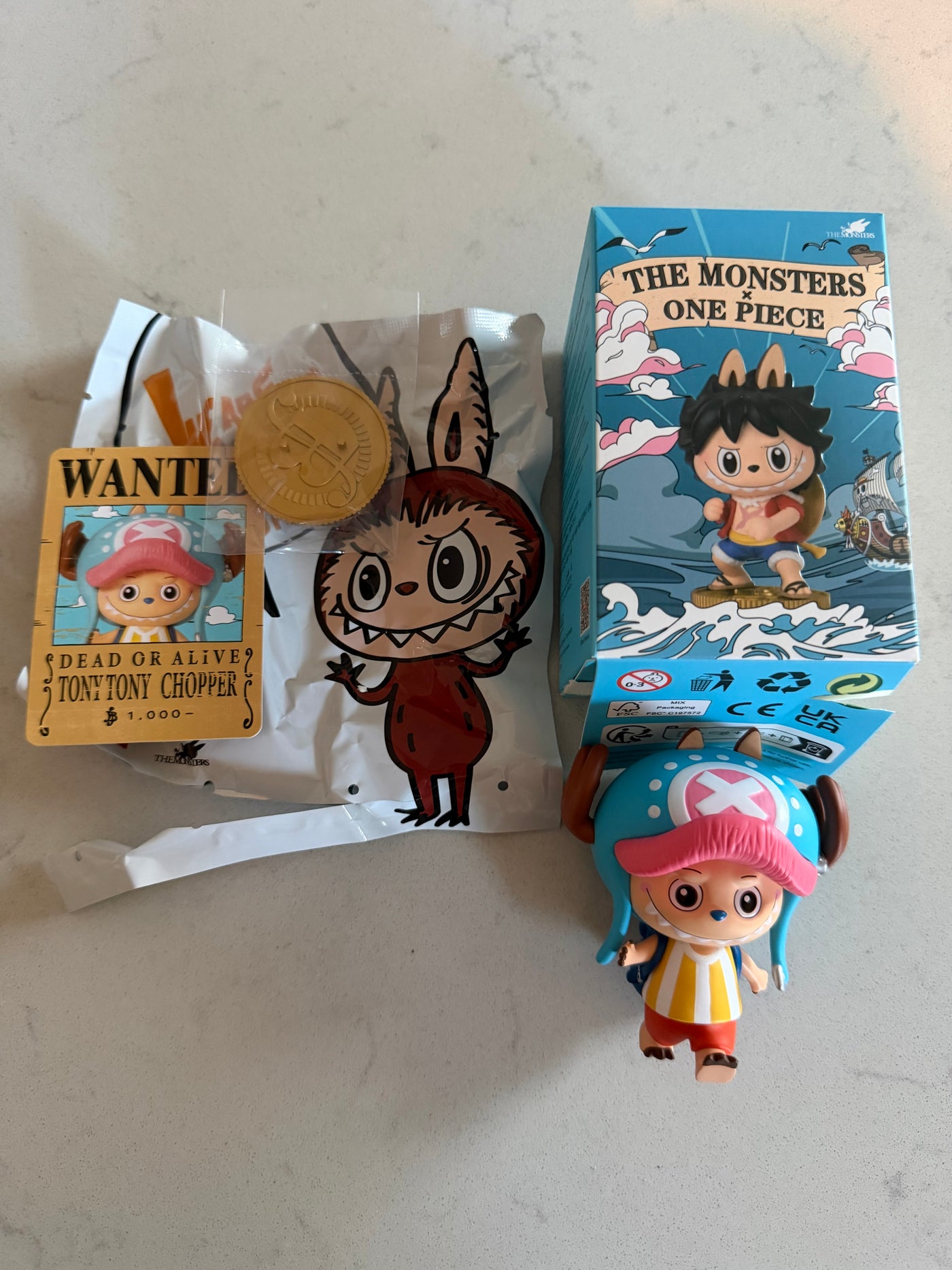 Pop Mart Labubu The Monsters x One Piece Tony Tony Chopper Figure USA SELLER New