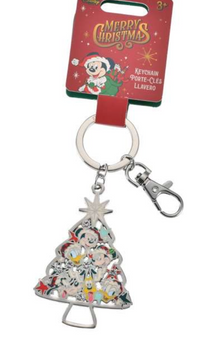 Disney Parks Mickey & Friends Christmas Tree Keychain Bag Clip New with Tag
