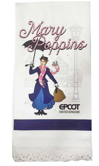 Disney Parks Kitchen Towel Mary Poppins Eyelet Lace Trim Tea Towel New With Tag
