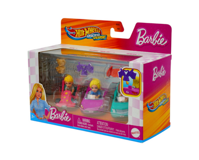 Hot Wheels RacerVerse Barbie Malibu Ken Teresa Diecast Toy Car Set New with Box