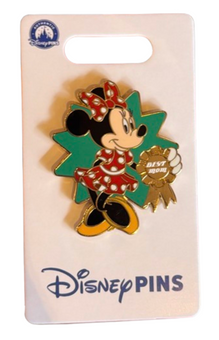 Disney Parks Minnie Mouse Best Dad Mom Mother's Day Pin New With Card