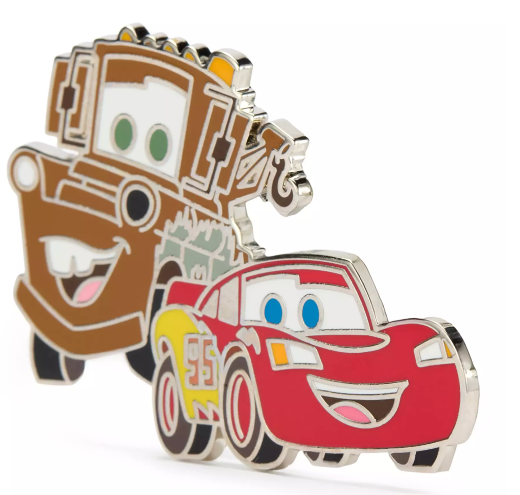 Disney Parks Lightning McQueen and Mater Pin Cars New With Card