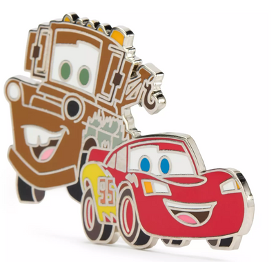 Disney Parks Lightning McQueen and Mater Pin Cars New With Card