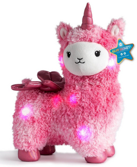 FAO Schwarz Glow Brights Toy Plush LED Sound Pink Llamacorn Stuffed Animal New