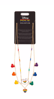 Disney Parks Mickey Mouse Layered Necklace Disney Pride Collection New with Tag