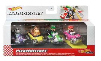 Hot Wheels Mario Kart Luigi Donkey Kong Dry Bones Diecast Car Pack Toy New W Tag
