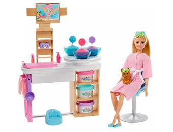 Barbie Spa Day Face Mask with Puppy Playset Toy New with Box