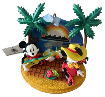 Disney Cruise Line Castaway Cay Mickey & Minnie Mouse Ornament New With Tag