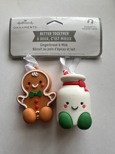 Hallmark 2022 Better Together Gingerbread Milk Magnetic Christmas Ornaments New