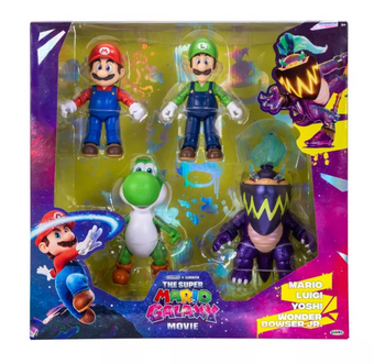 Super Mario Galaxy Movie Figure Multi Pack Mario Yoshi Bowser Jr Luigi Toy New