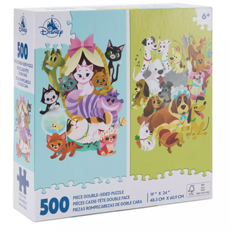 Disney Parks Cats and Dogs Double-Sided 500pcs Jigsaw Puzzle New with Box
