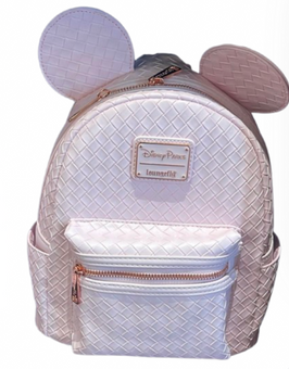 Disney Parks Loungefly Minnie Mouse Tonal Checkered Mini Backpack New With Tag