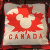 Disney Parks Epcot Canada Mickey Icon Maple Leaf Decorative Pillow New with Tag