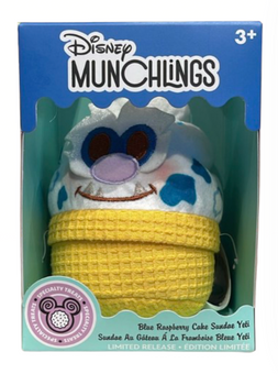 Disney Parks Munchlings Yeti Plush Blue Raspberry Cake Sundae With Signature New