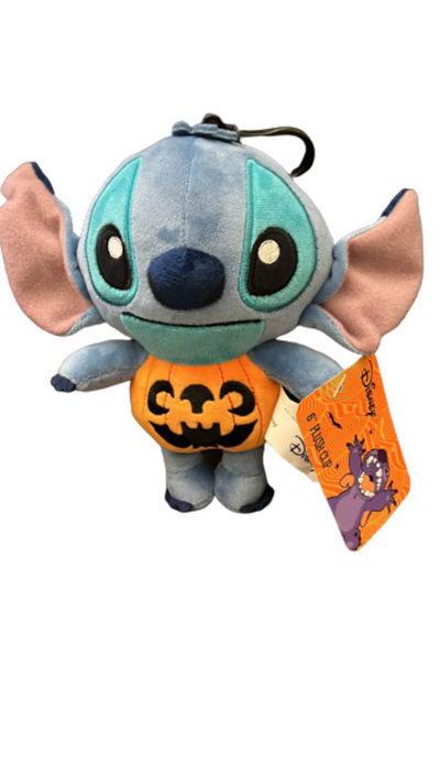 Disney Halloween Stitch Pumpkin Clip Bag Plush New with Tags